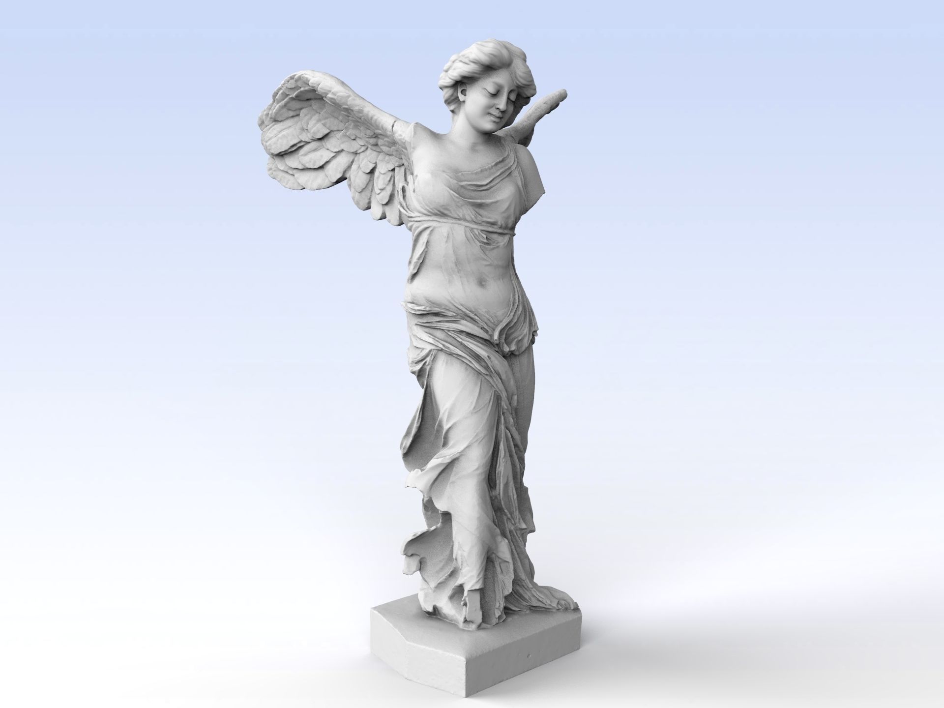 Winged Victory of Samothrace with a head 3D print model_2