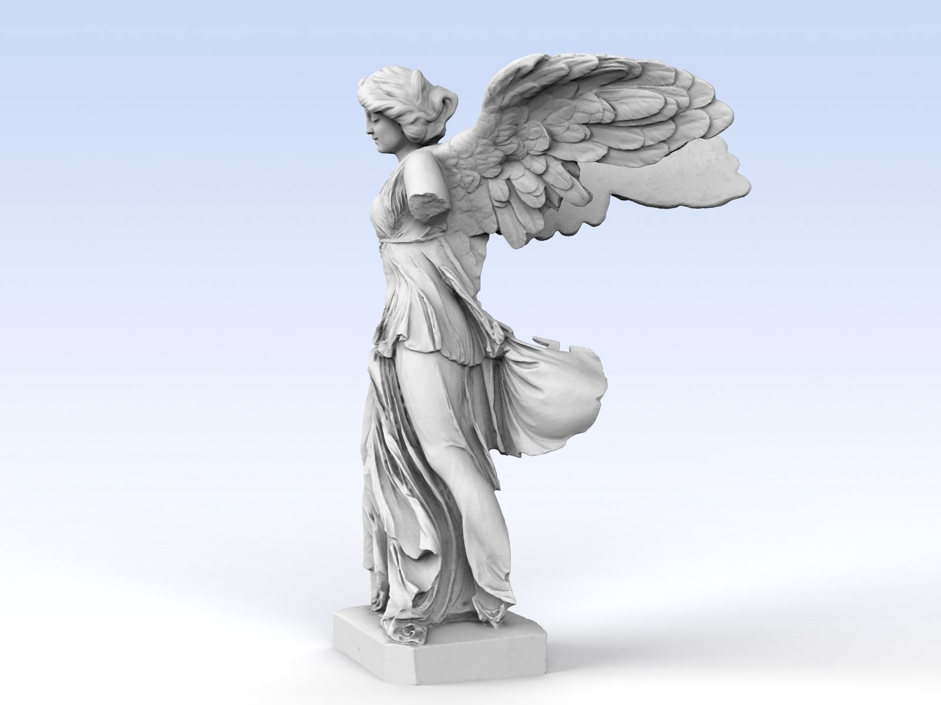 Winged Victory of Samothrace with a head 3D print model_6