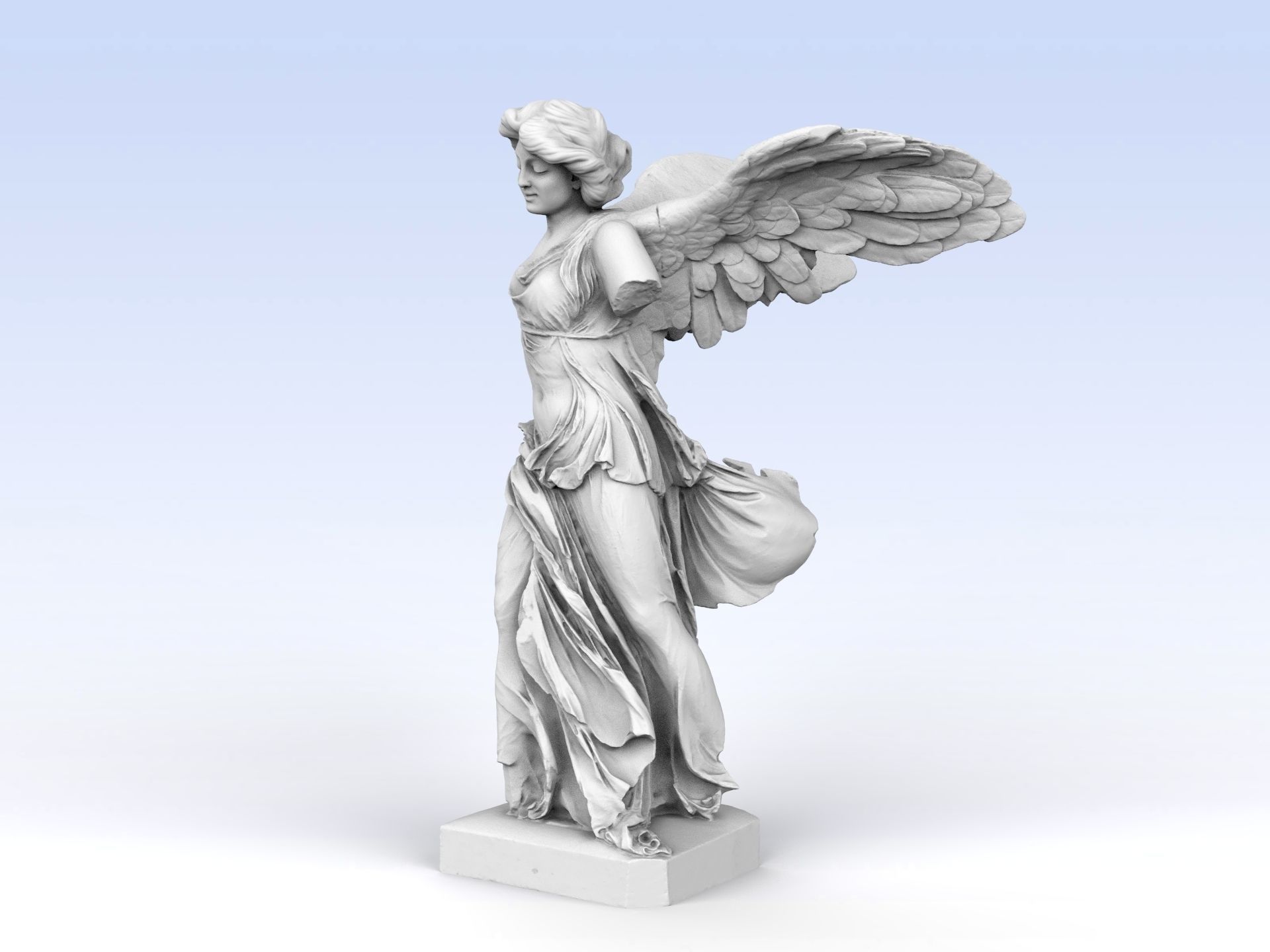 Winged Victory of Samothrace with a head 3D print model_5