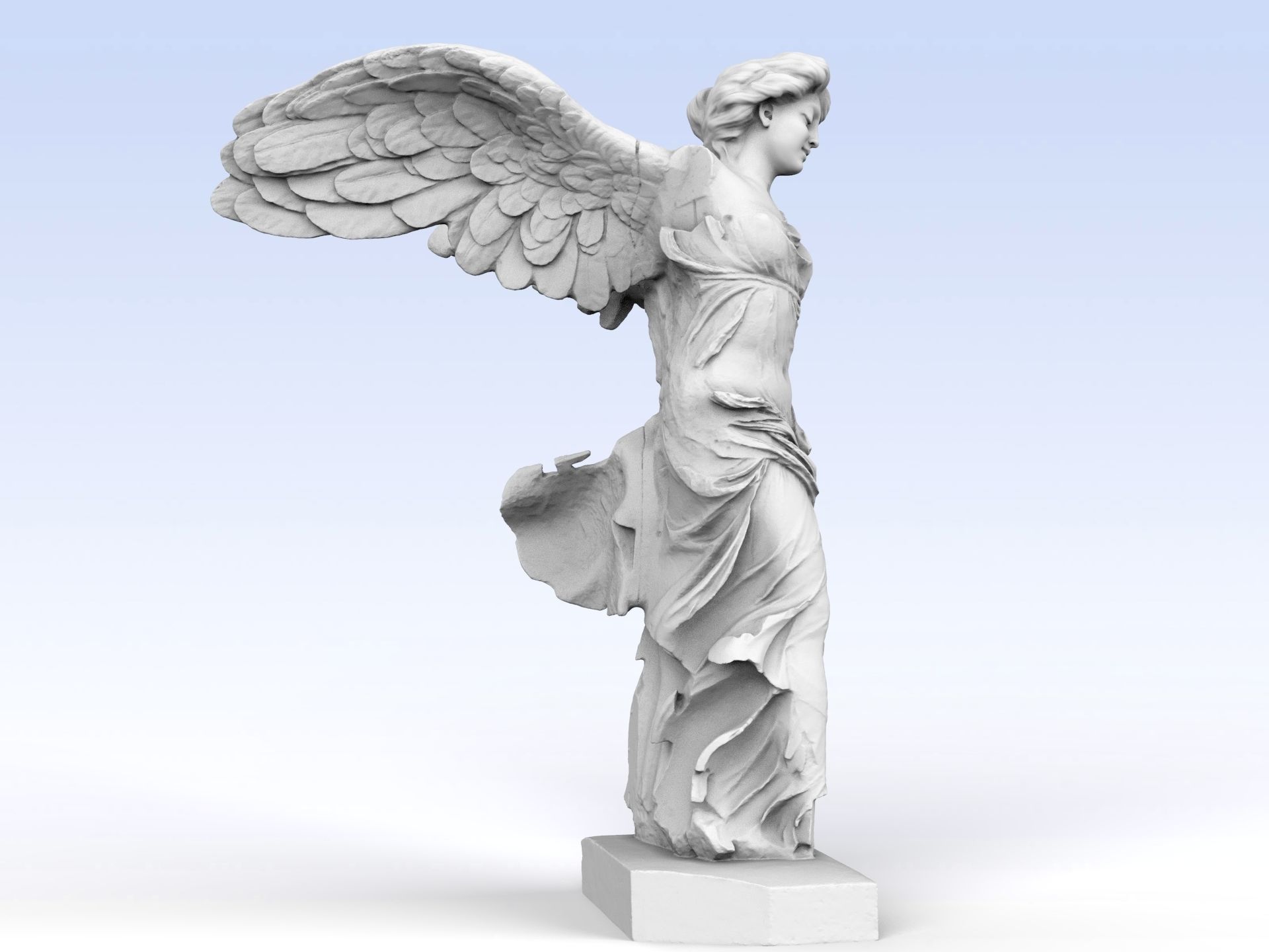 Winged Victory of Samothrace with a head 3D print model_12