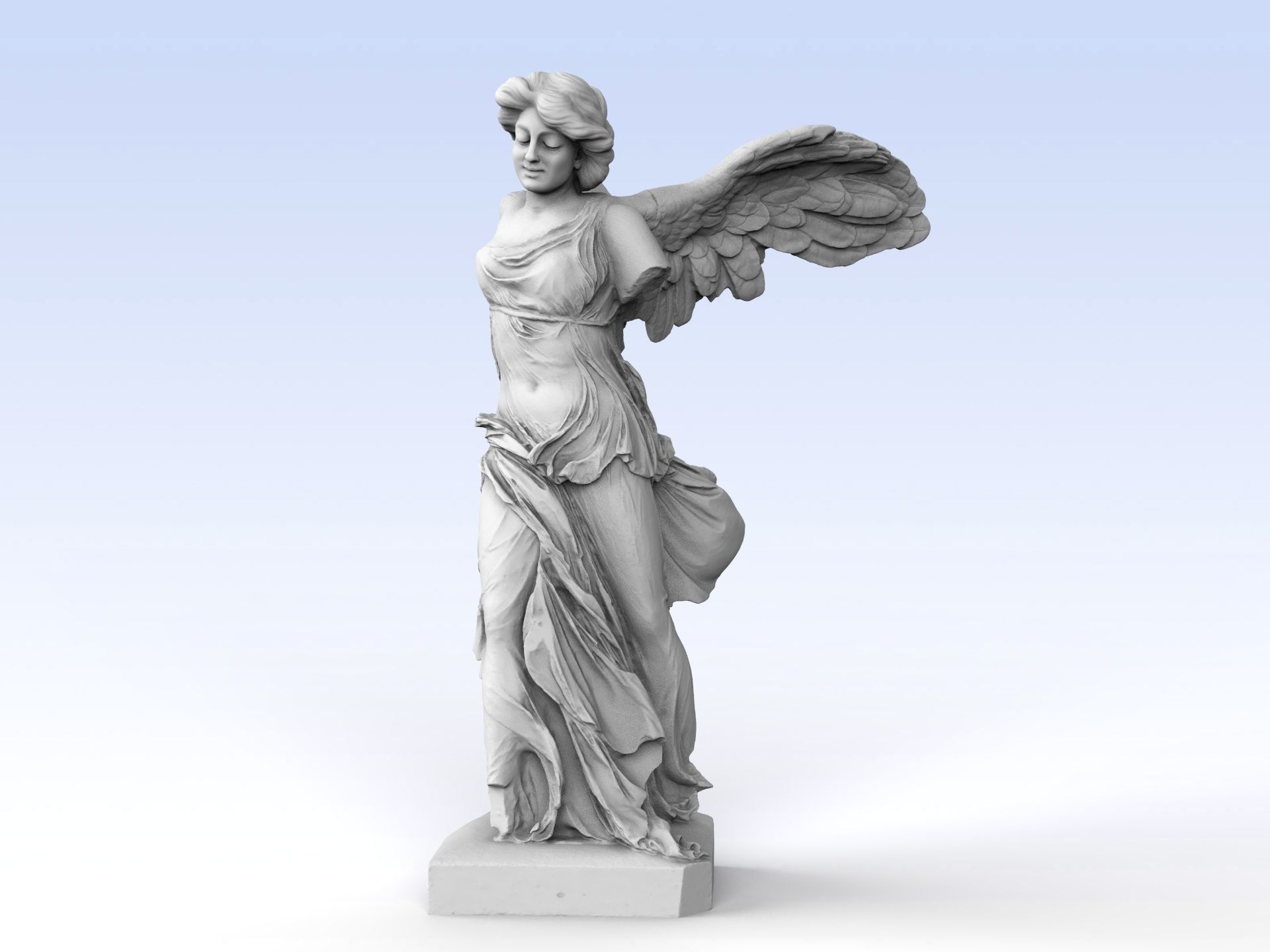 Winged Victory of Samothrace with a head 3D print model_4