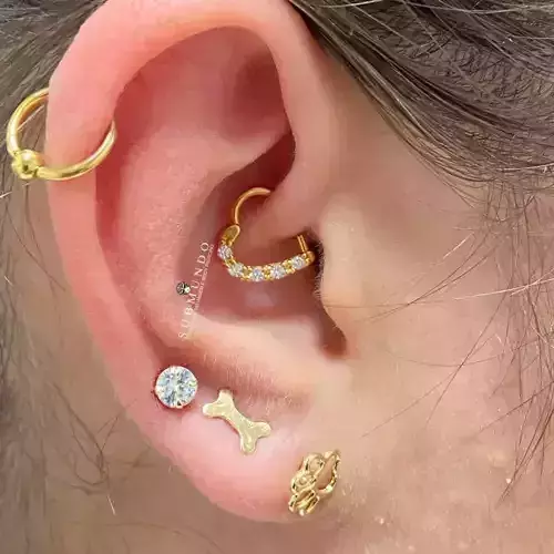 Piercing Daith heart Ear Jewelry model exclusive