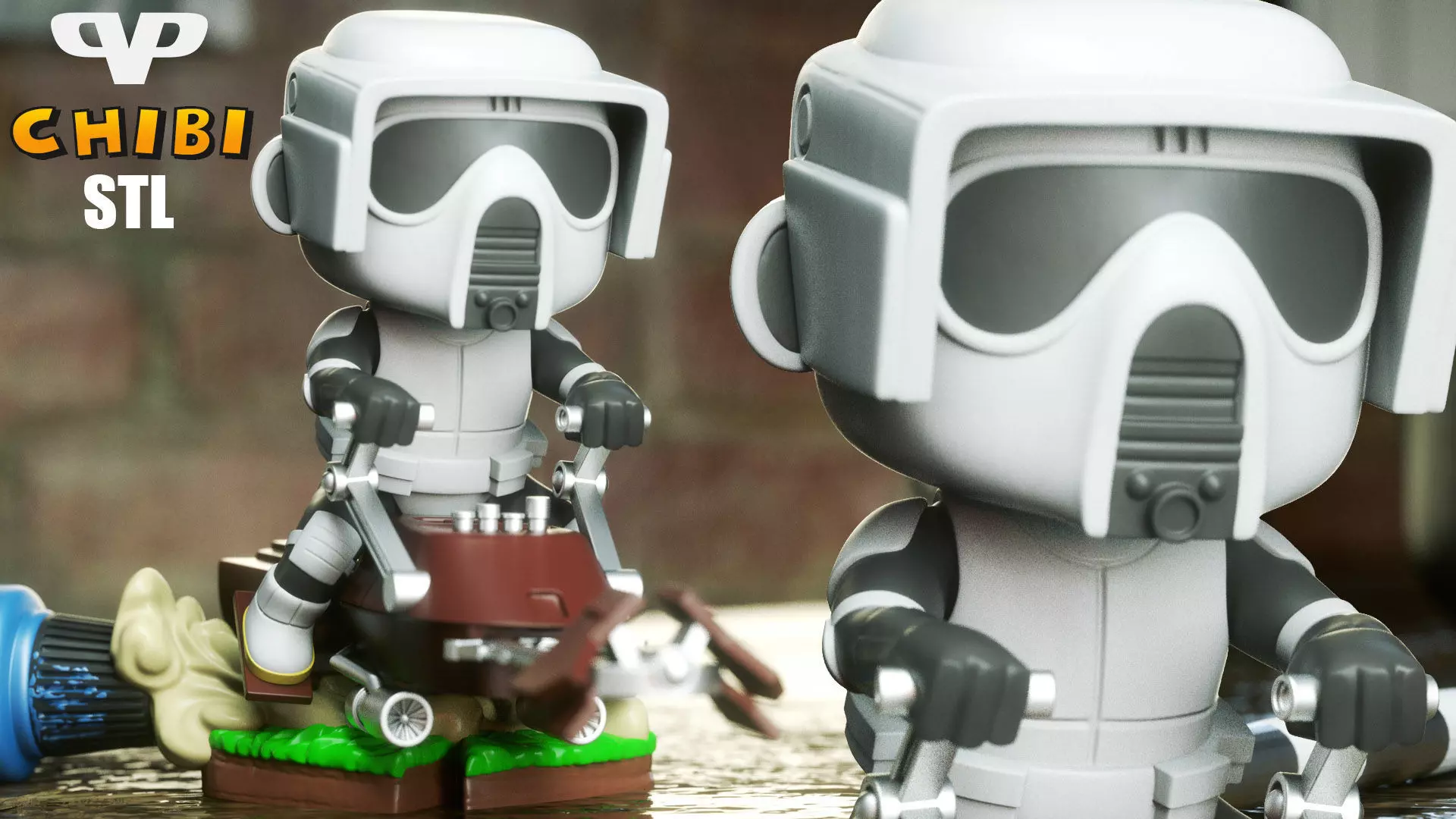 Biker Scout Chibi STL for 3D Printing ChibiSTL 3DXM 3D print model_0