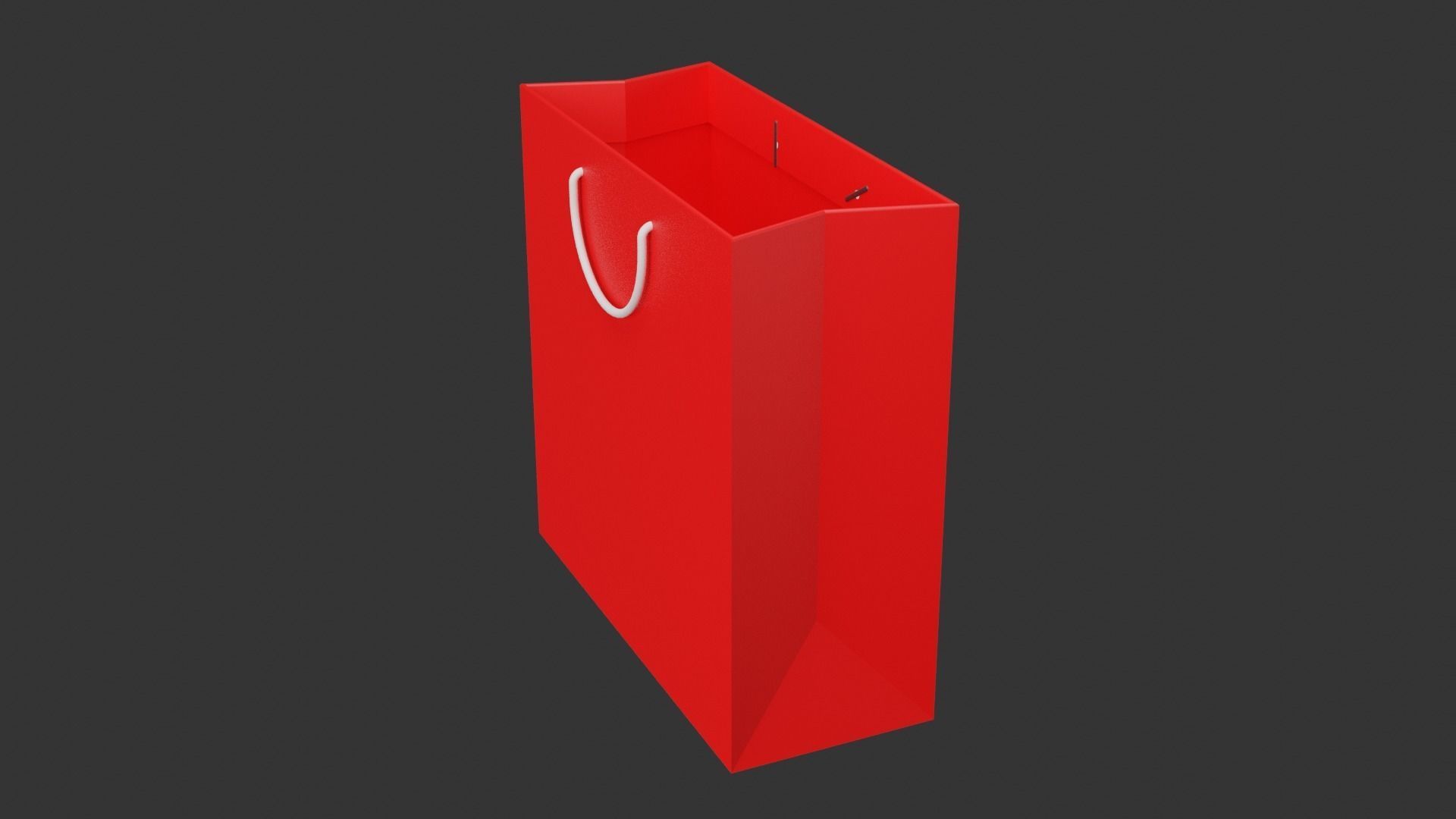 Red Bag Low-poly 3D model_3