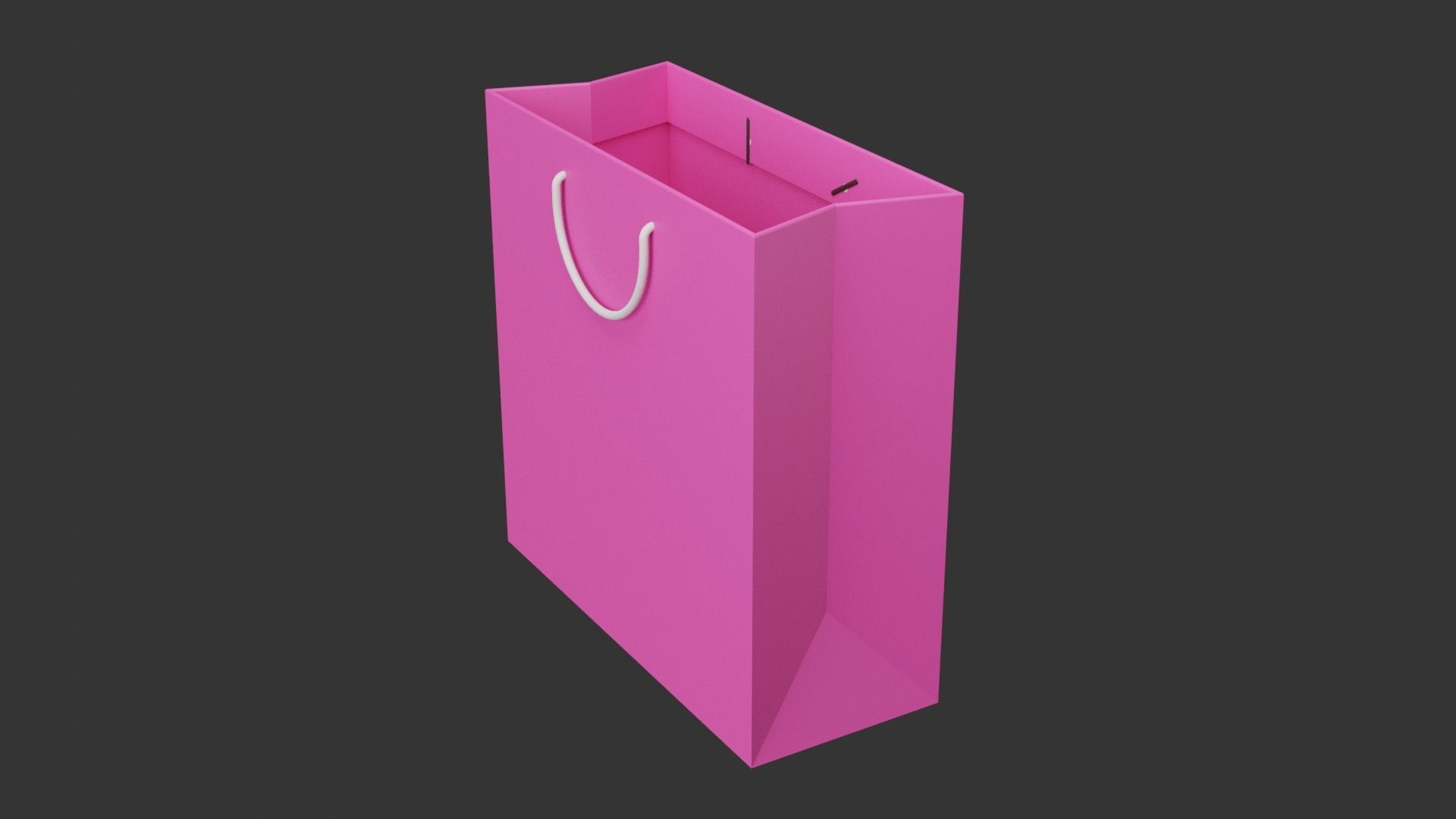 Pink Bag Low-poly 3D model_10