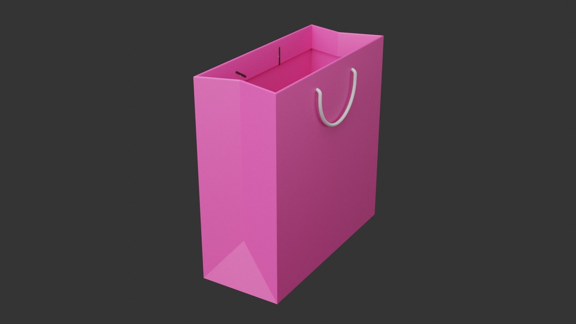 Pink Bag Low-poly 3D model_6