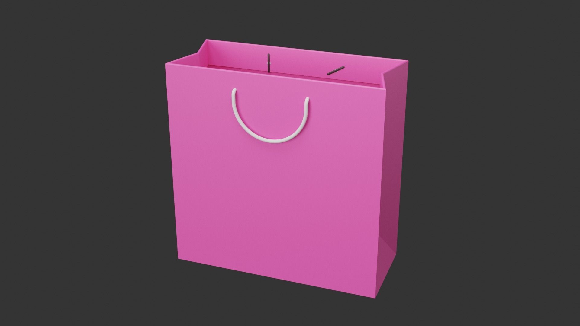 Pink Bag Low-poly 3D model_12
