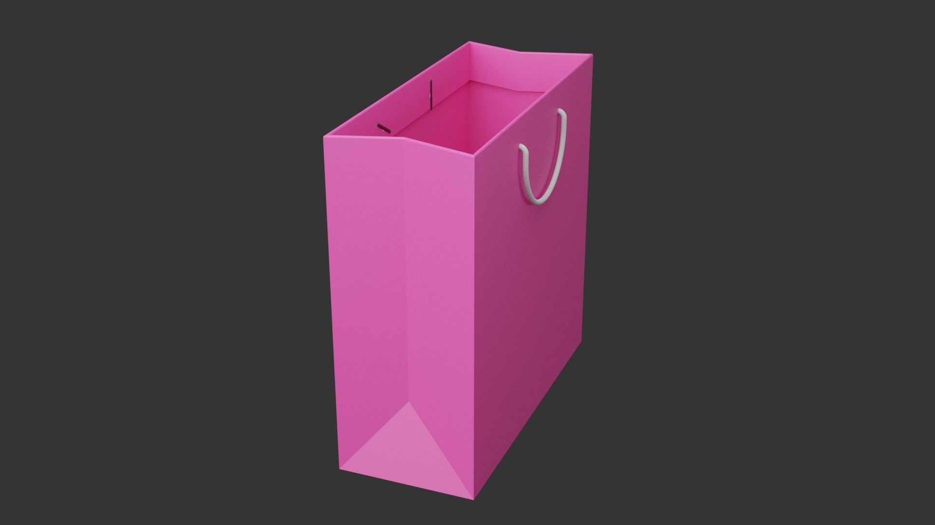 Pink Bag Low-poly 3D model_7