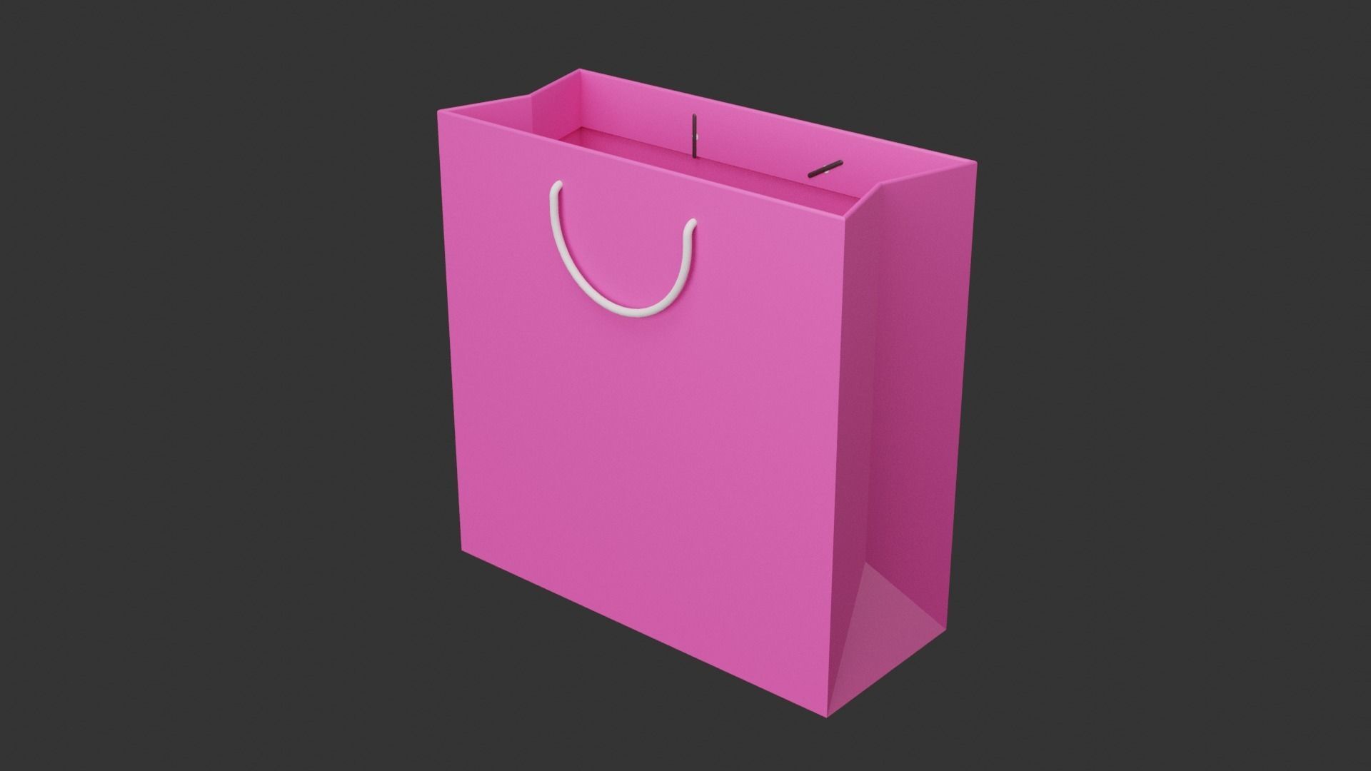 Pink Bag Low-poly 3D model_11