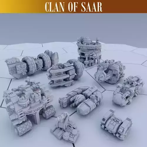 Twilight Imperium Custom 3D Print Pack - Clan of Saar 3D print model