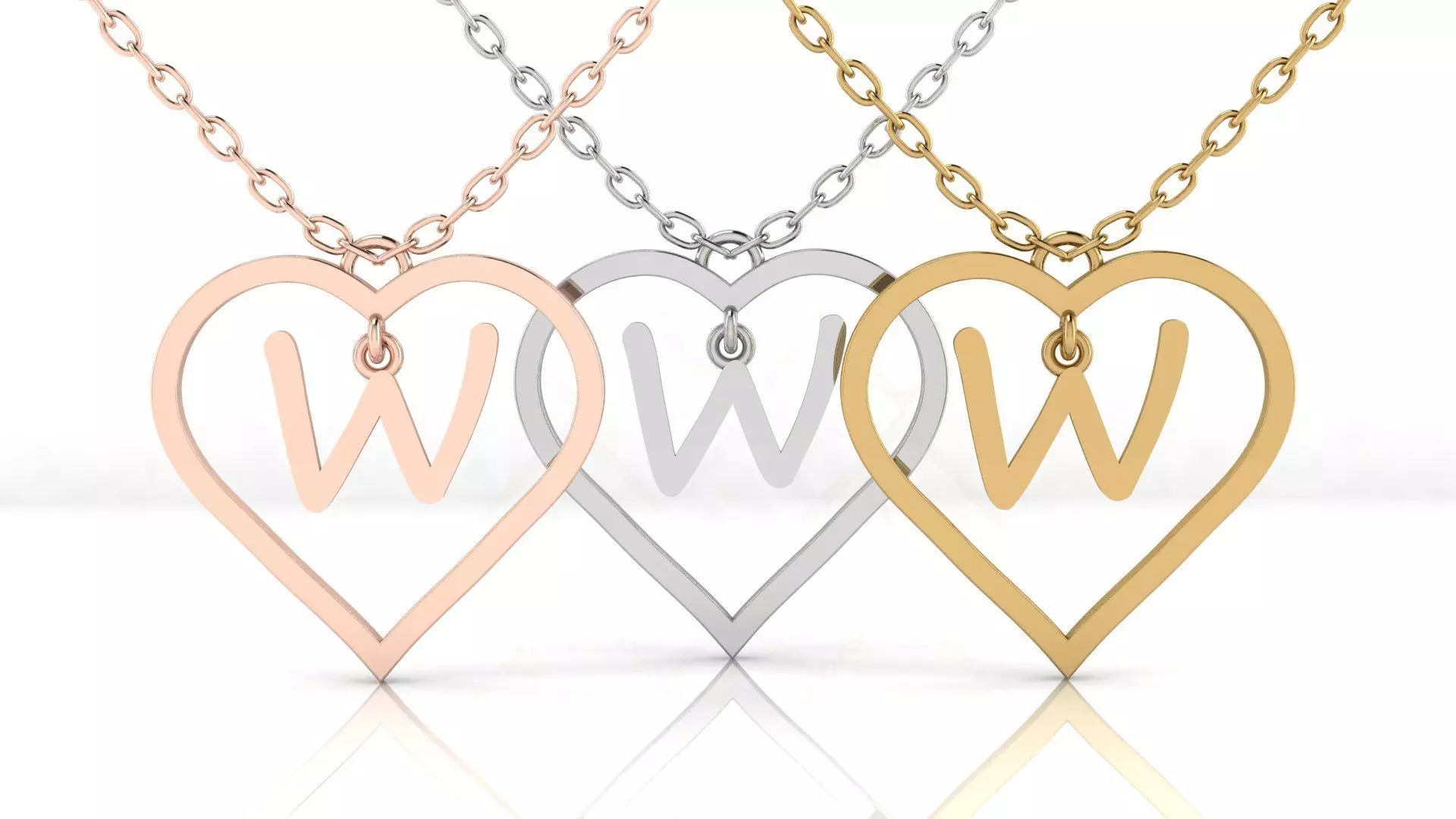 Jewelry Heart Alphabet Pendant W 3D print model