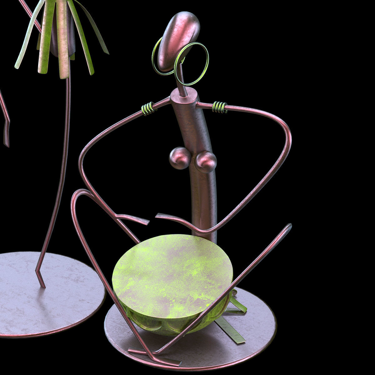 musicians sculpture 3D model_5