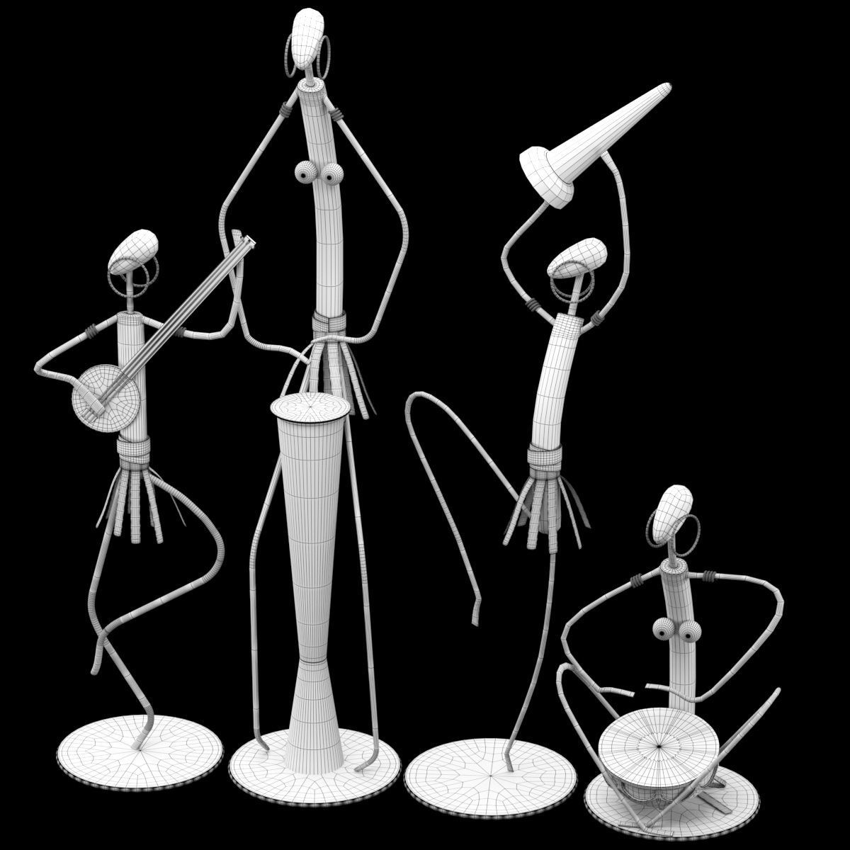 musicians sculpture 3D model_6