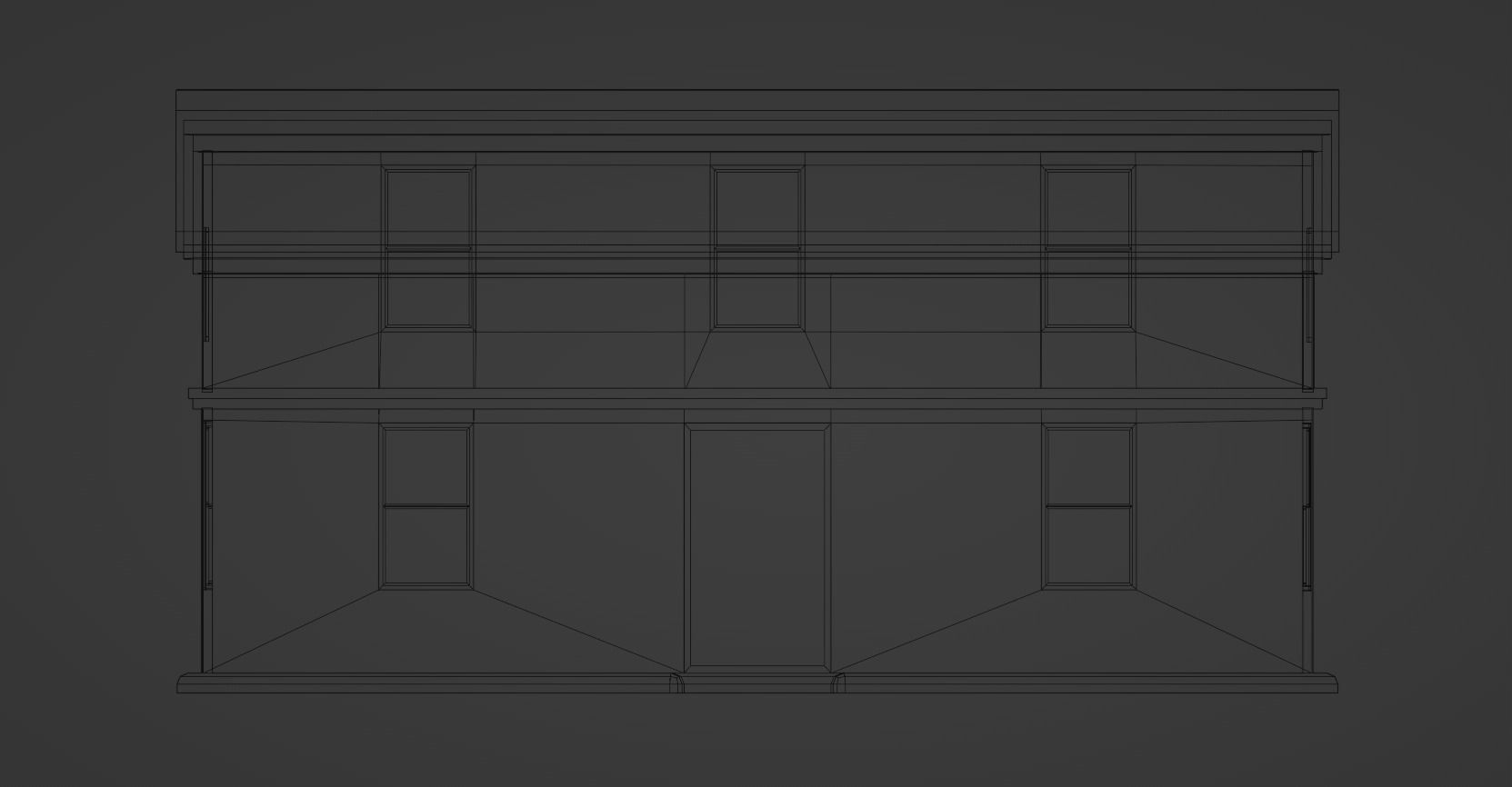 House boards blue Low-poly 3D model_7