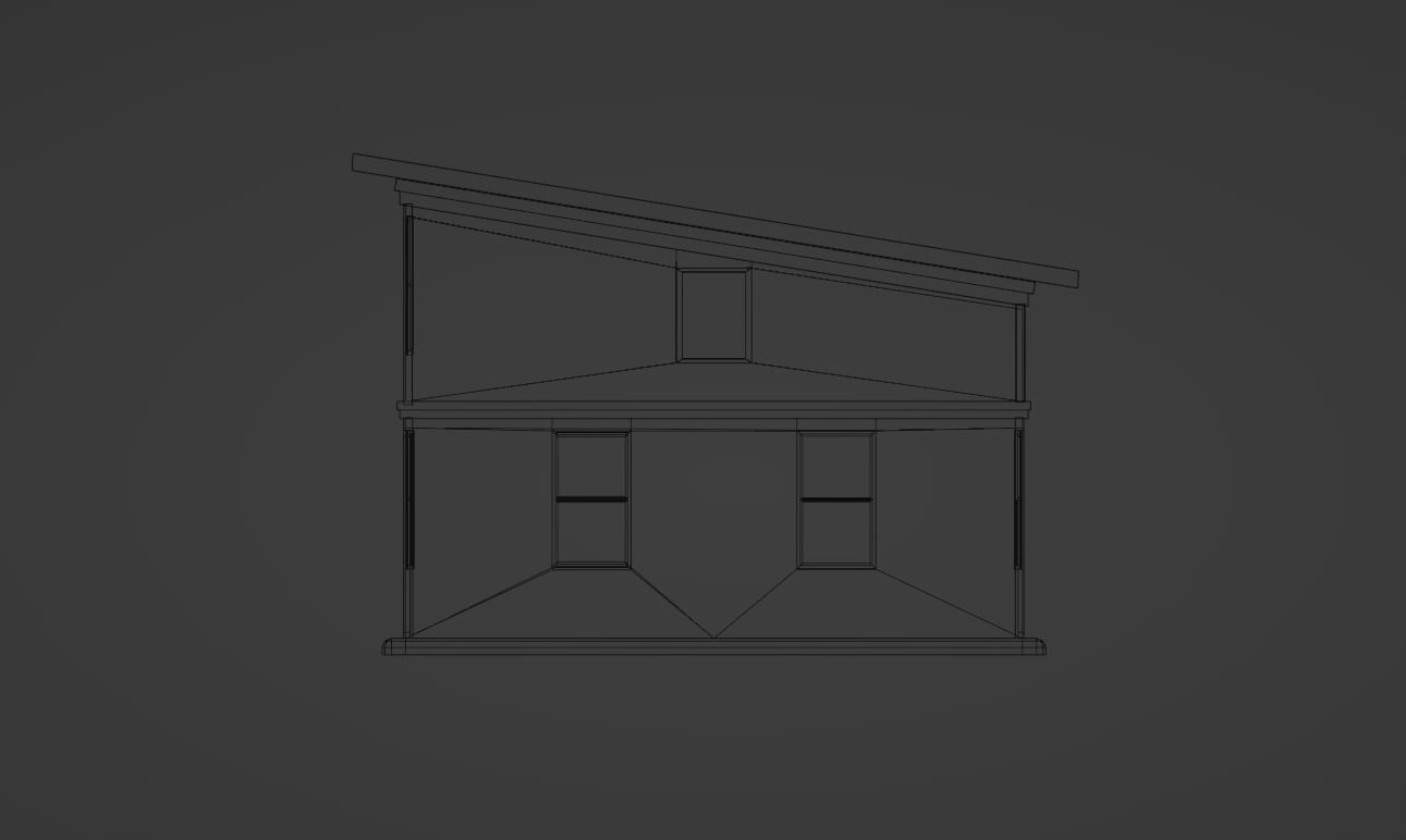 House boards blue Low-poly 3D model_5