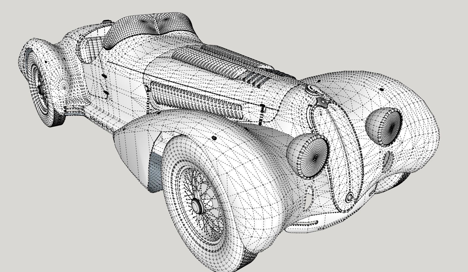 Alfa Romeo 8c 2900 Mille Miglia Roadster Low Poly 3D model_11
