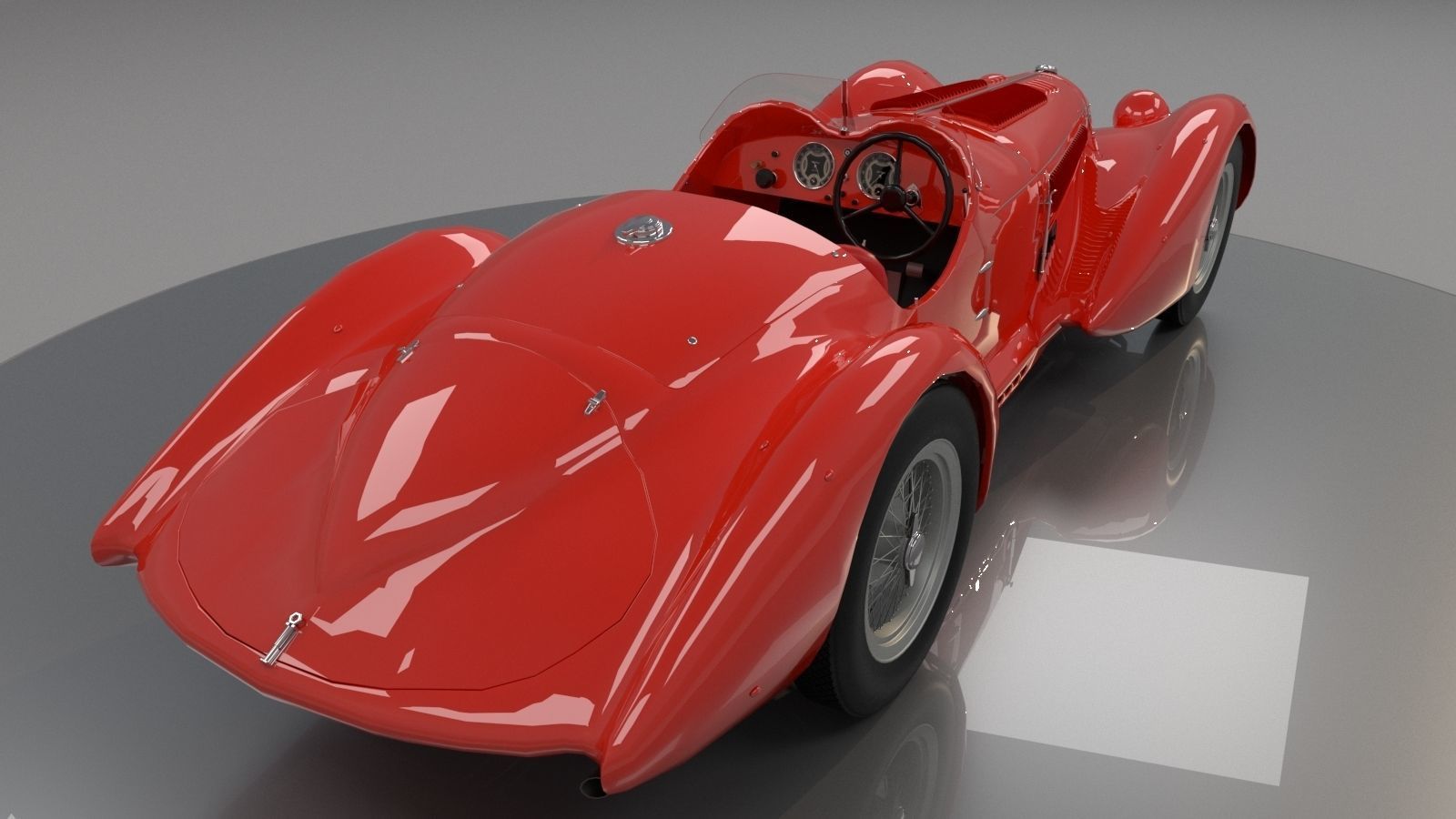 Alfa Romeo 8c 2900 Mille Miglia Roadster Low Poly 3D model_1