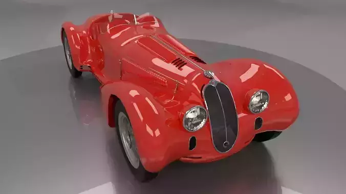 Alfa Romeo 8c 2900 Mille Miglia Roadster Low Poly 3D model