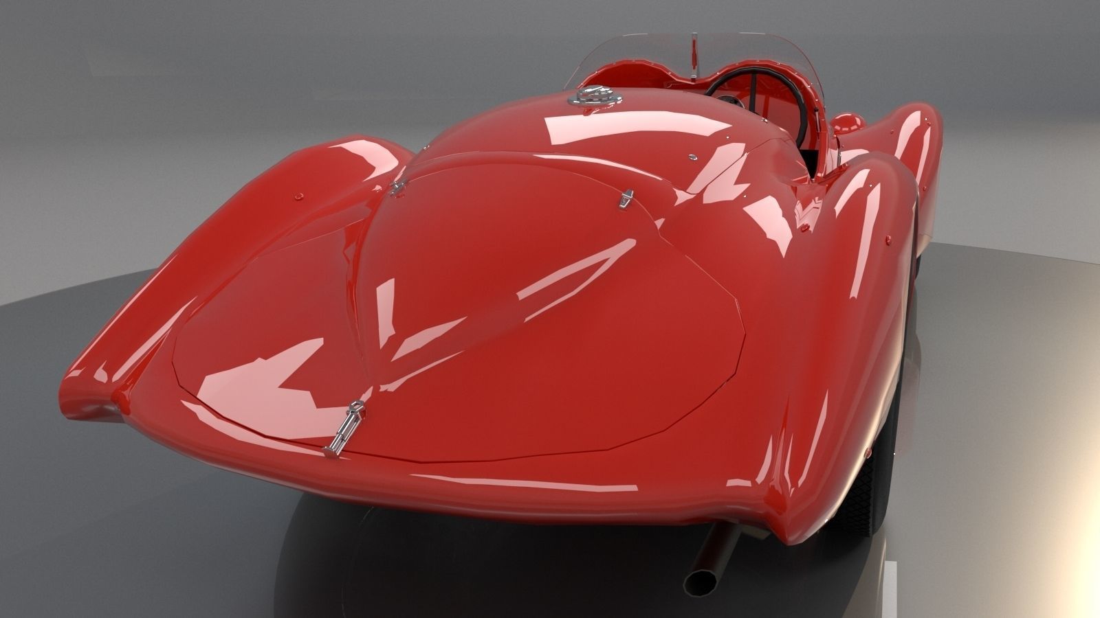 Alfa Romeo 8c 2900 Mille Miglia Roadster Low Poly 3D model_5