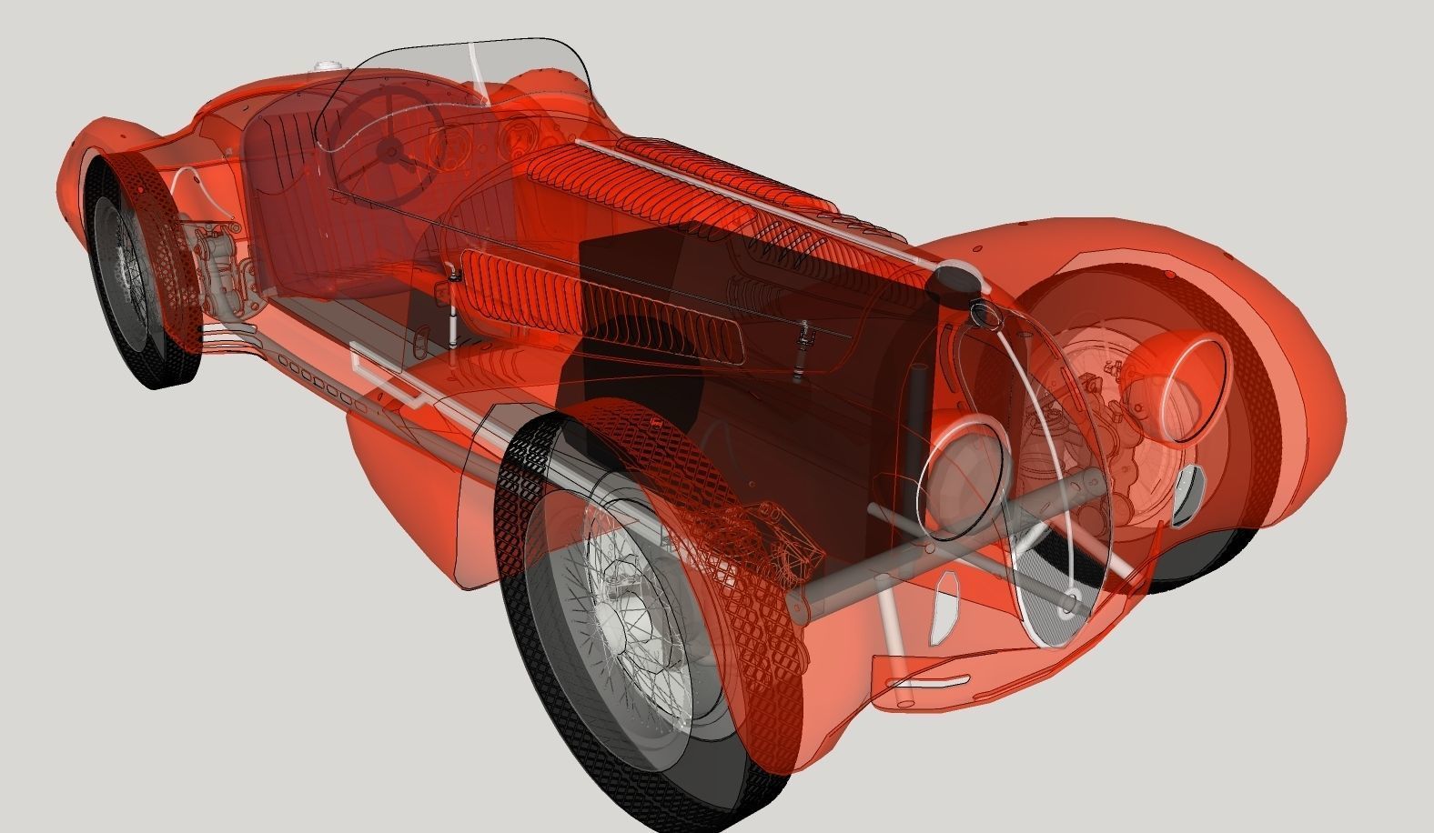 Alfa Romeo 8c 2900 Mille Miglia Roadster Low Poly 3D model_12