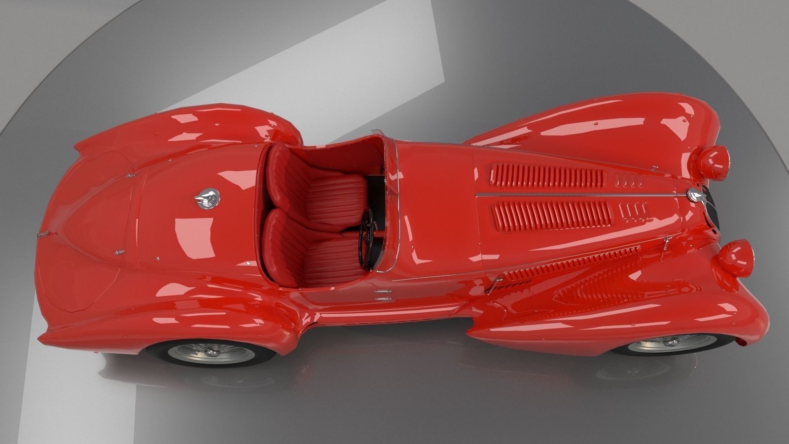 Alfa Romeo 8c 2900 Mille Miglia Roadster Low Poly 3D model_3