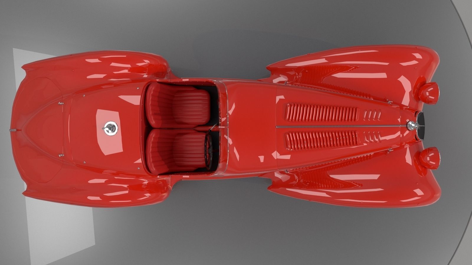 Alfa Romeo 8c 2900 Mille Miglia Roadster Low Poly 3D model_6