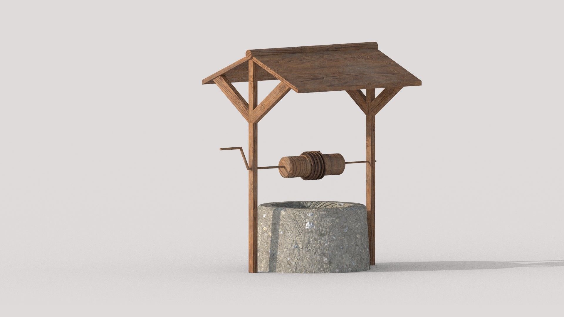 Water Well Low-poly 3D model_2