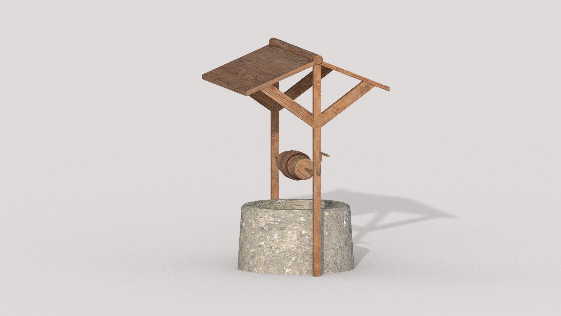 Water Well Low-poly 3D model_4