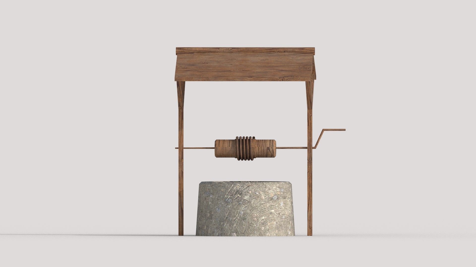 Water Well Low-poly 3D model_3