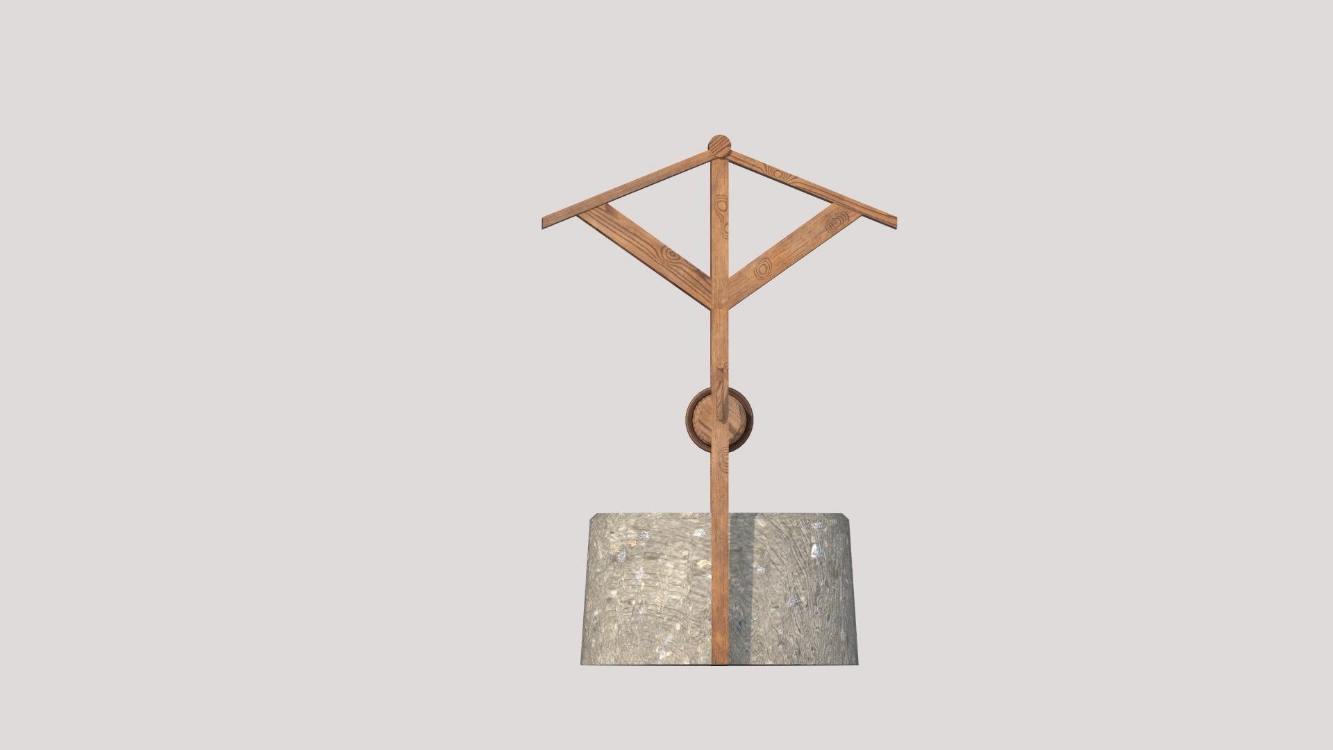 Water Well Low-poly 3D model_1