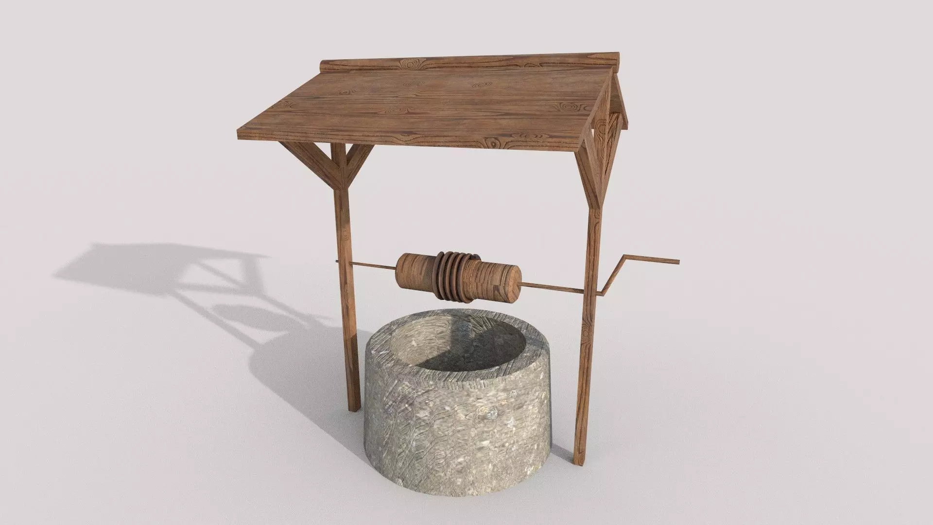 Water Well Low-poly 3D model_0