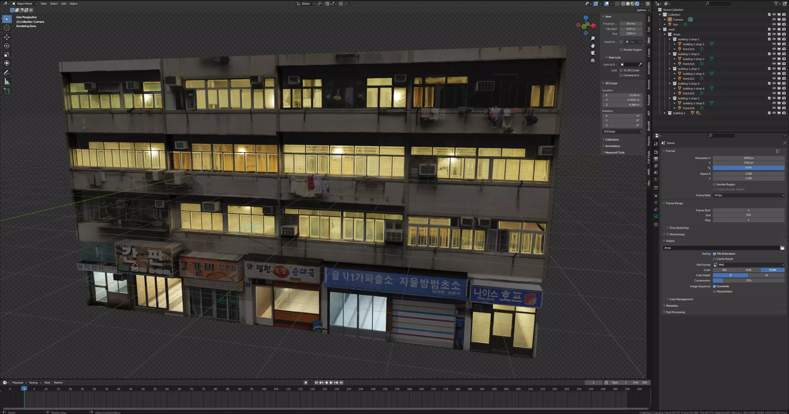 Misc City Apartment Buildings and Shops Free low-poly 3D model