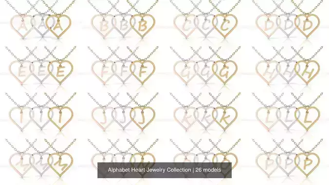 Alphabet Heart Jewelry Collection 