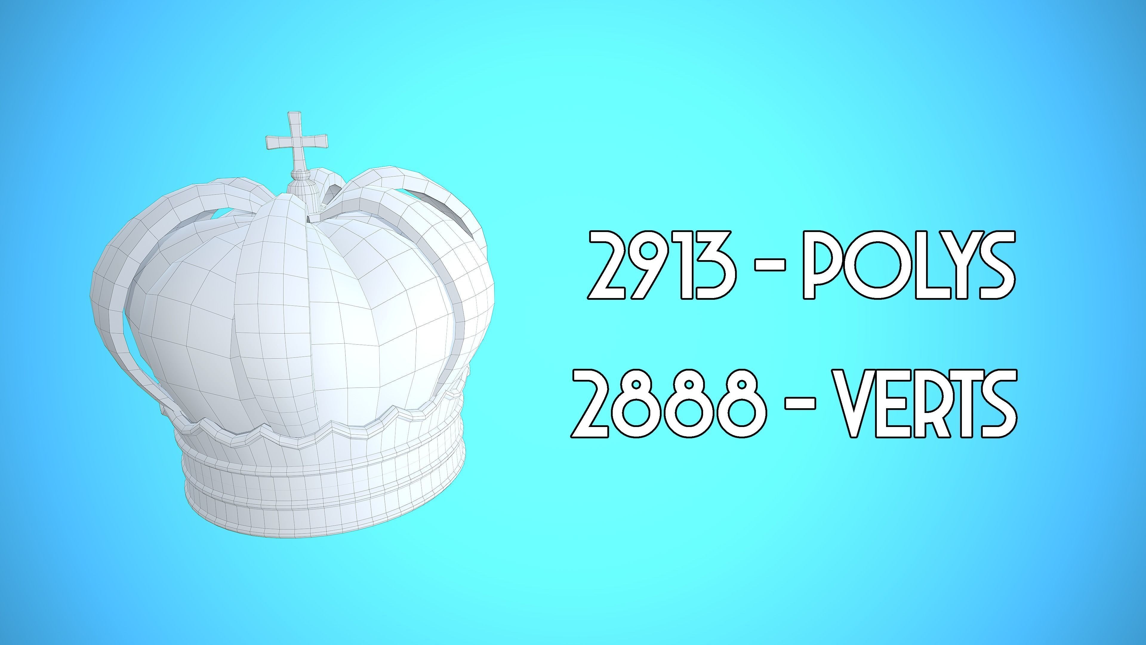 CROWN CARTOON STYLIZED Low-poly 3D model_2