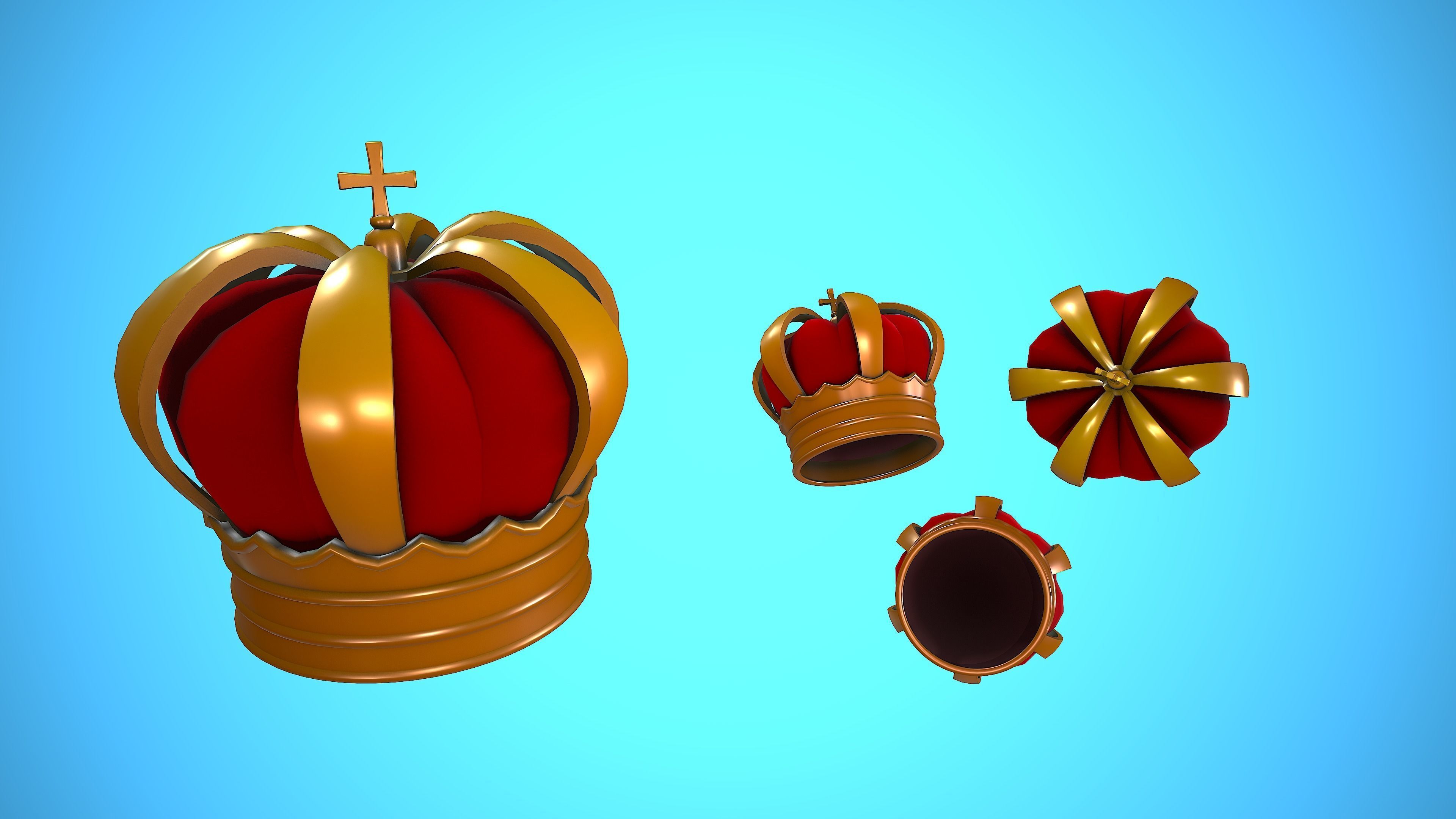 CROWN CARTOON STYLIZED Low-poly 3D model_8