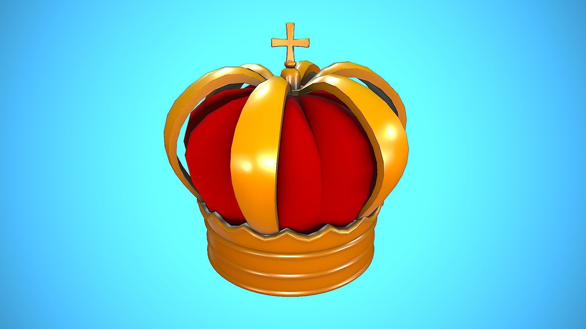 CROWN CARTOON STYLIZED Low-poly 3D model_3