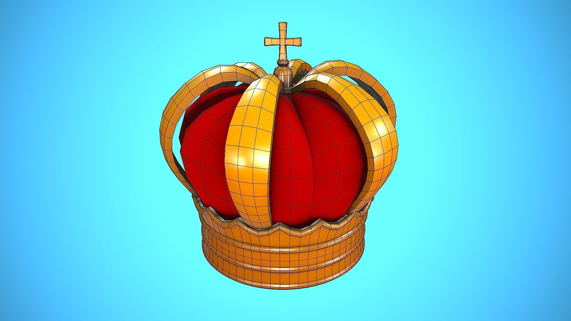 CROWN CARTOON STYLIZED Low-poly 3D model_4
