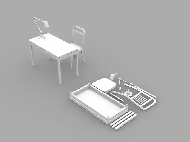 Dark knight Interrogation set table chair and table light