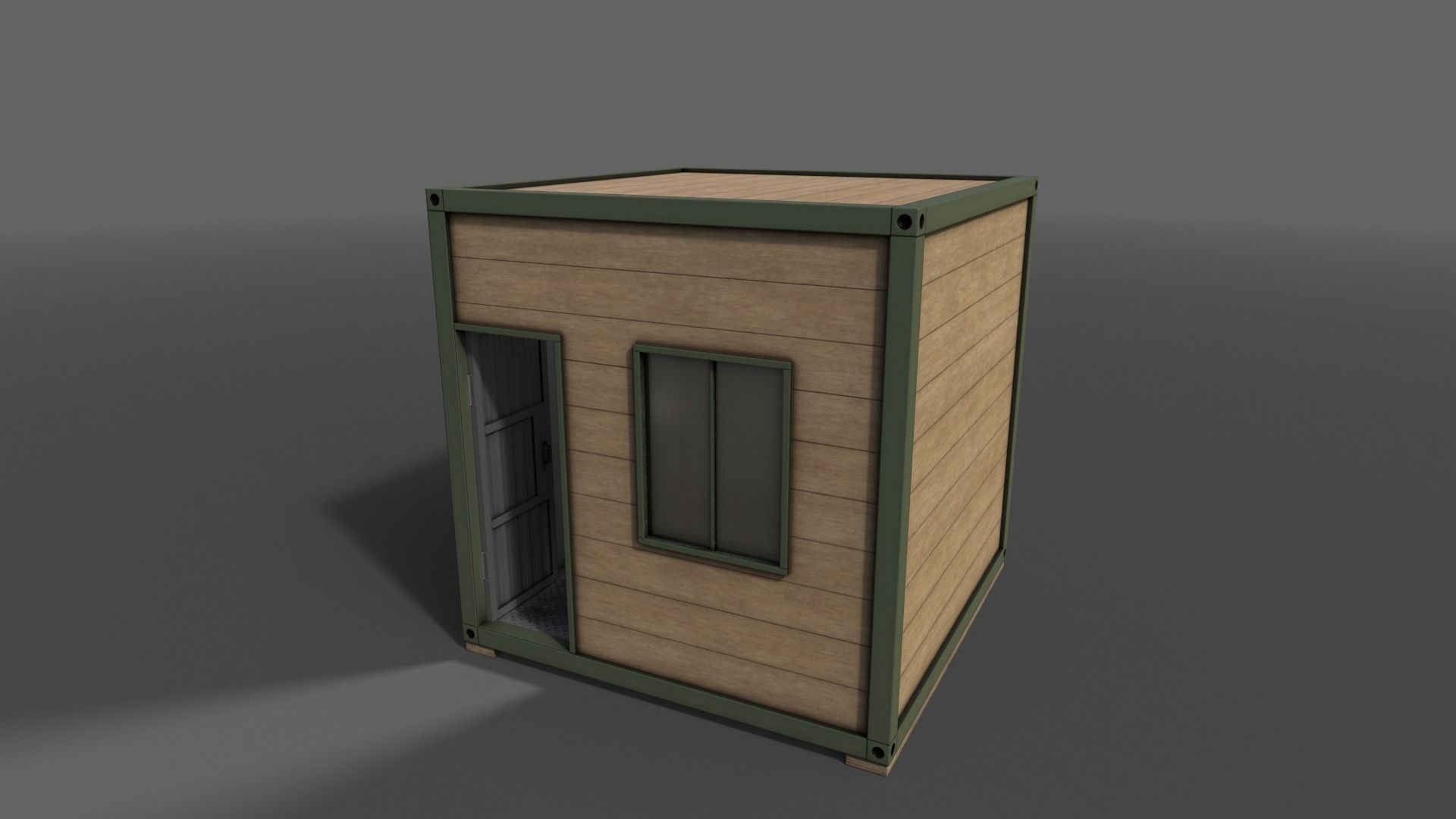 PBR Container House AC V1 Low-poly 3D model_4