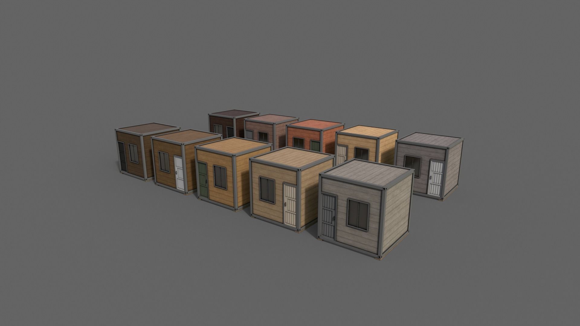 PBR Container House AC V1 Low-poly 3D model_11
