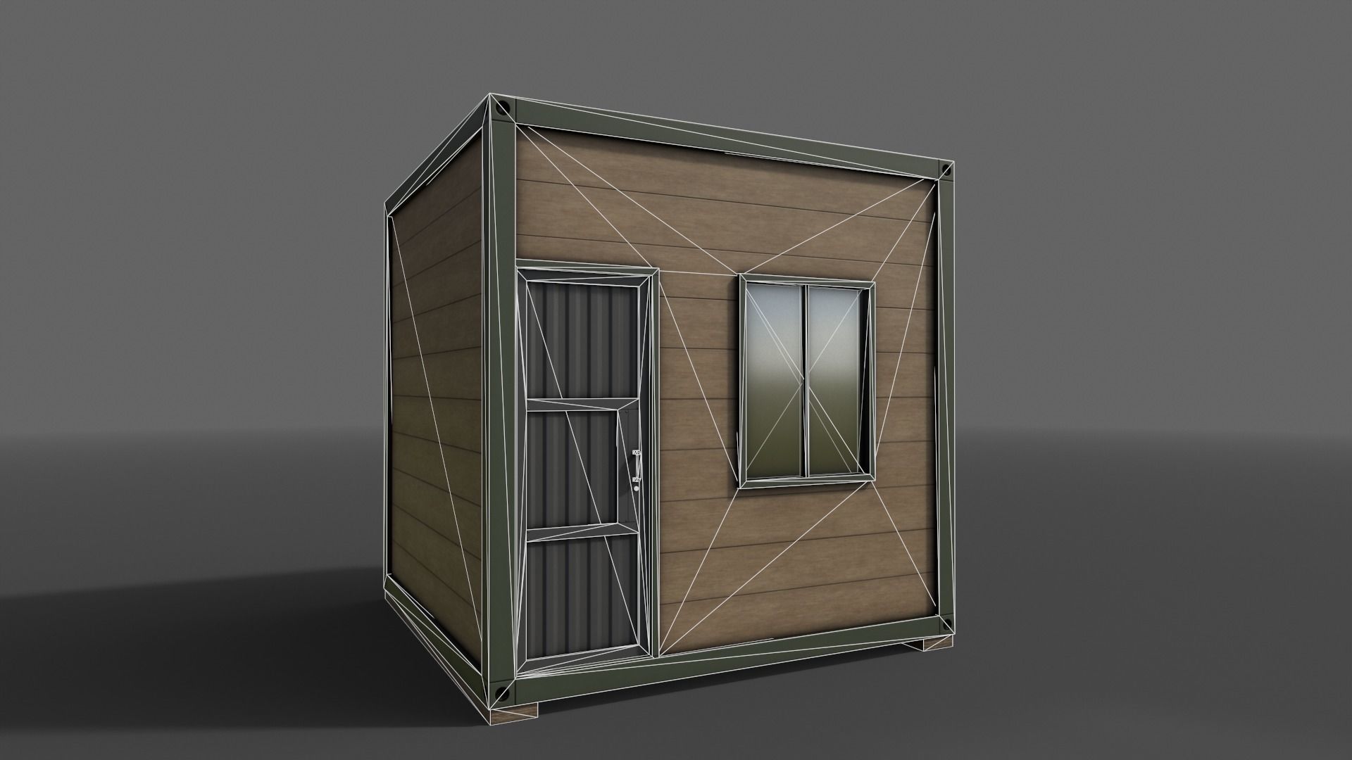 PBR Container House AC V1 Low-poly 3D model_16