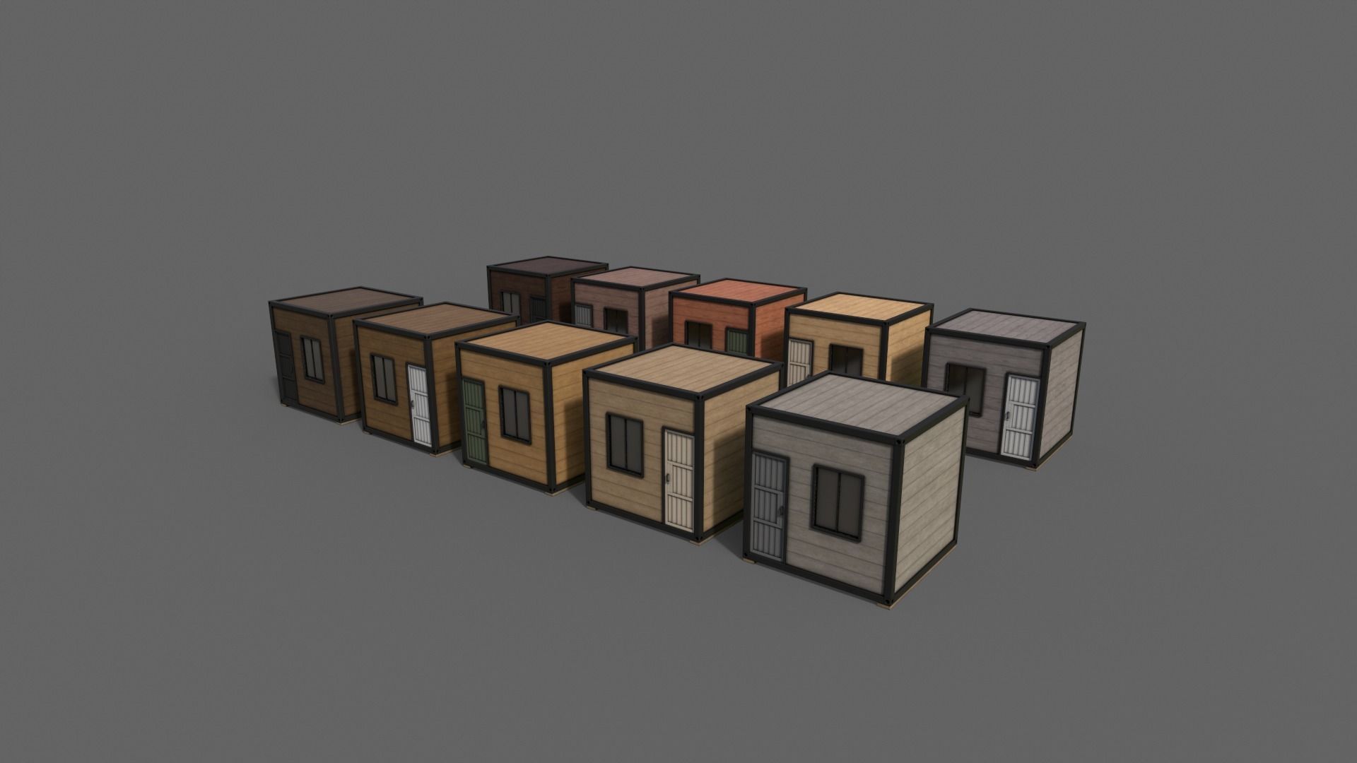 PBR Container House AC V1 Low-poly 3D model_8