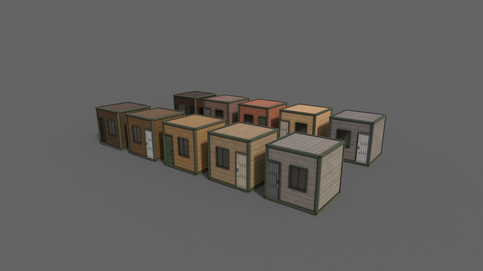 PBR Container House AC V1 Low-poly 3D model_9