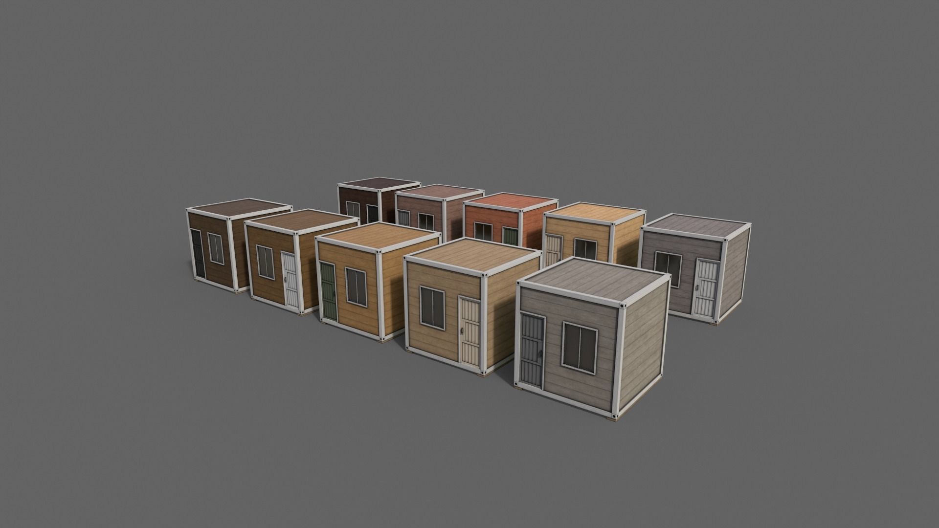 PBR Container House AC V1 Low-poly 3D model_12