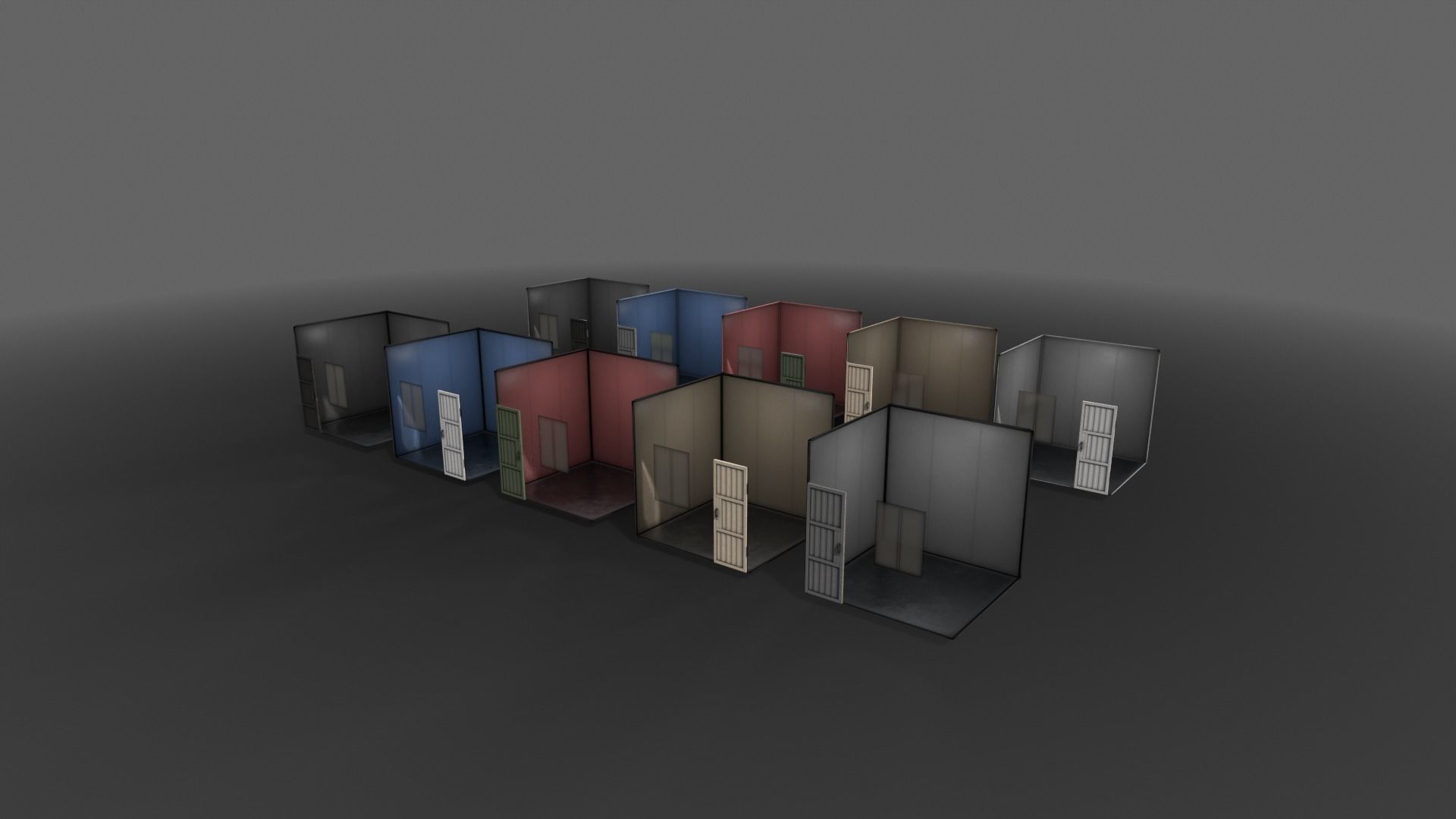 PBR Container House AC V1 Low-poly 3D model_15