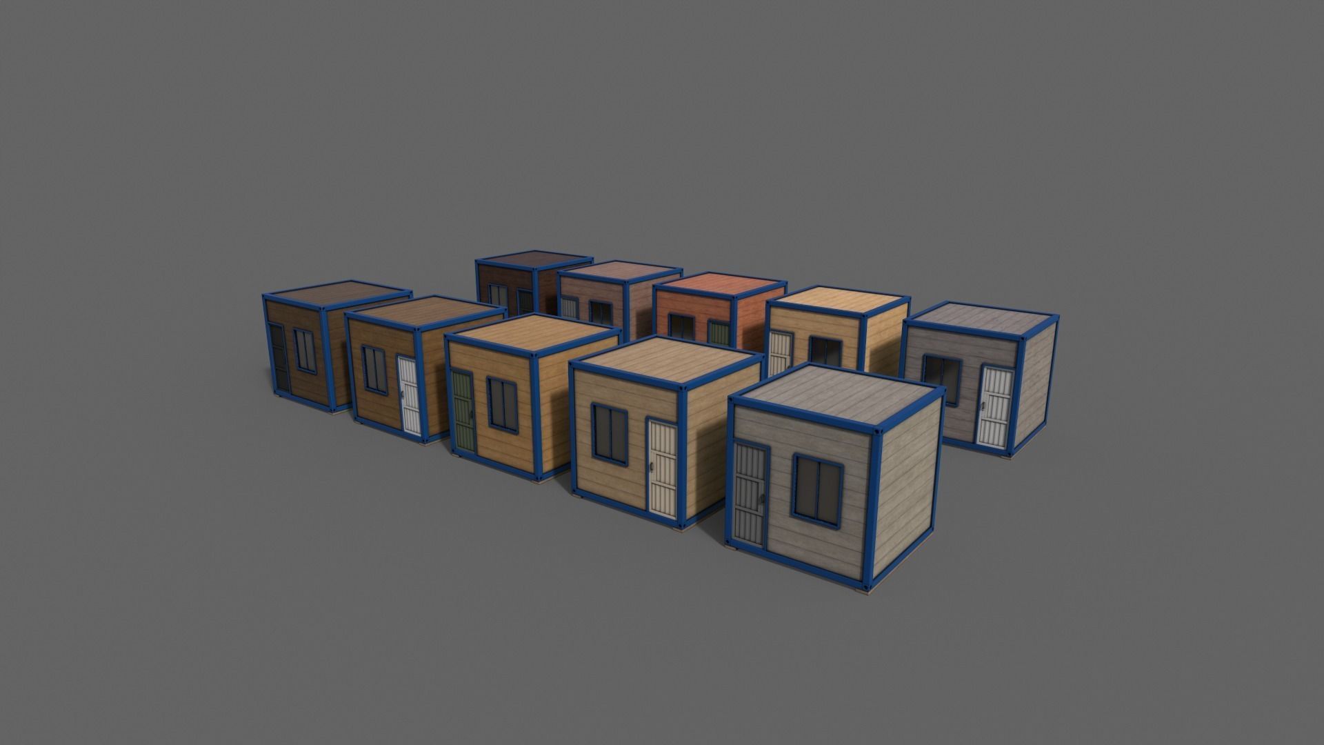 PBR Container House AC V1 Low-poly 3D model_14