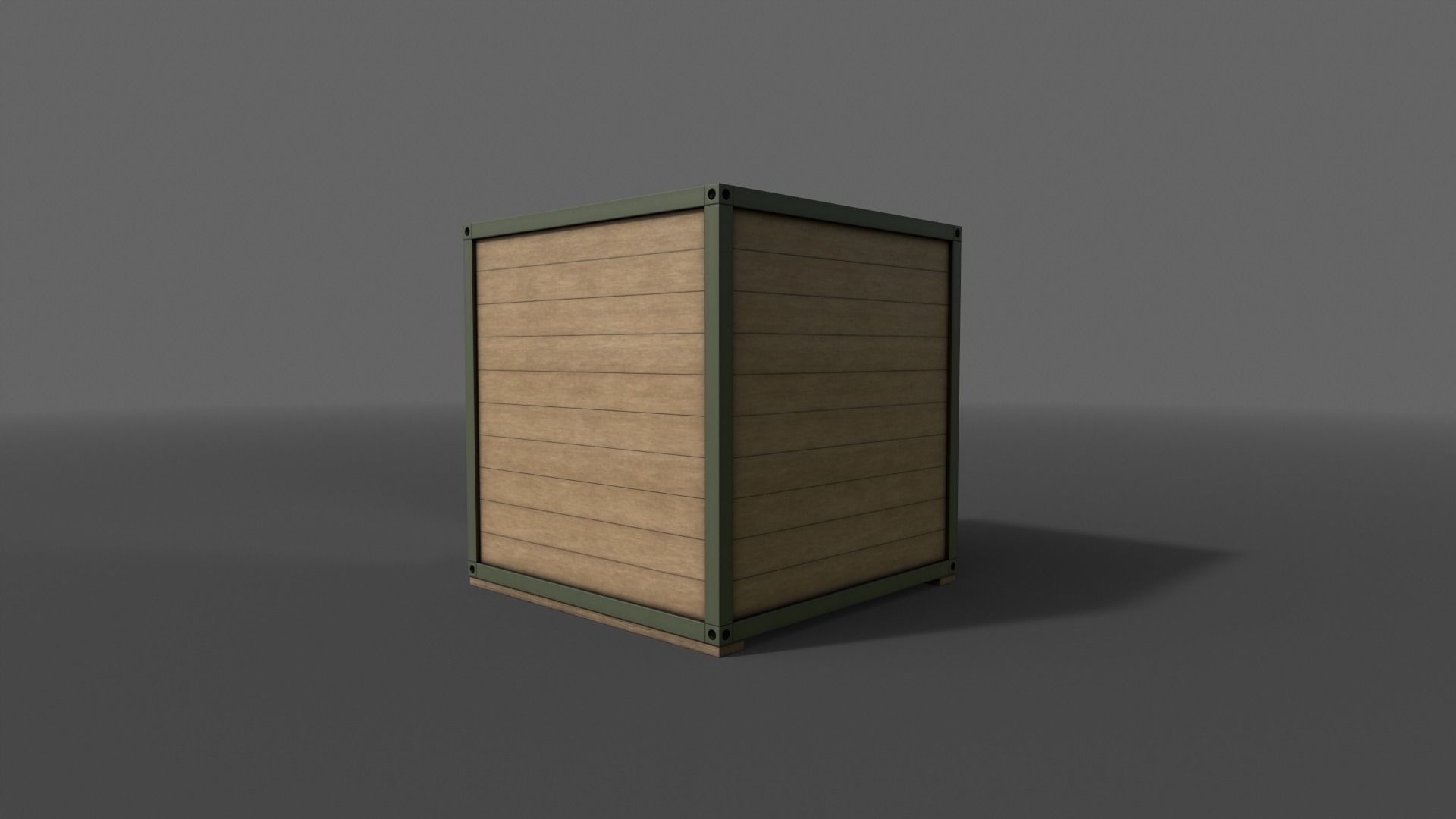 PBR Container House AC V1 Low-poly 3D model_7