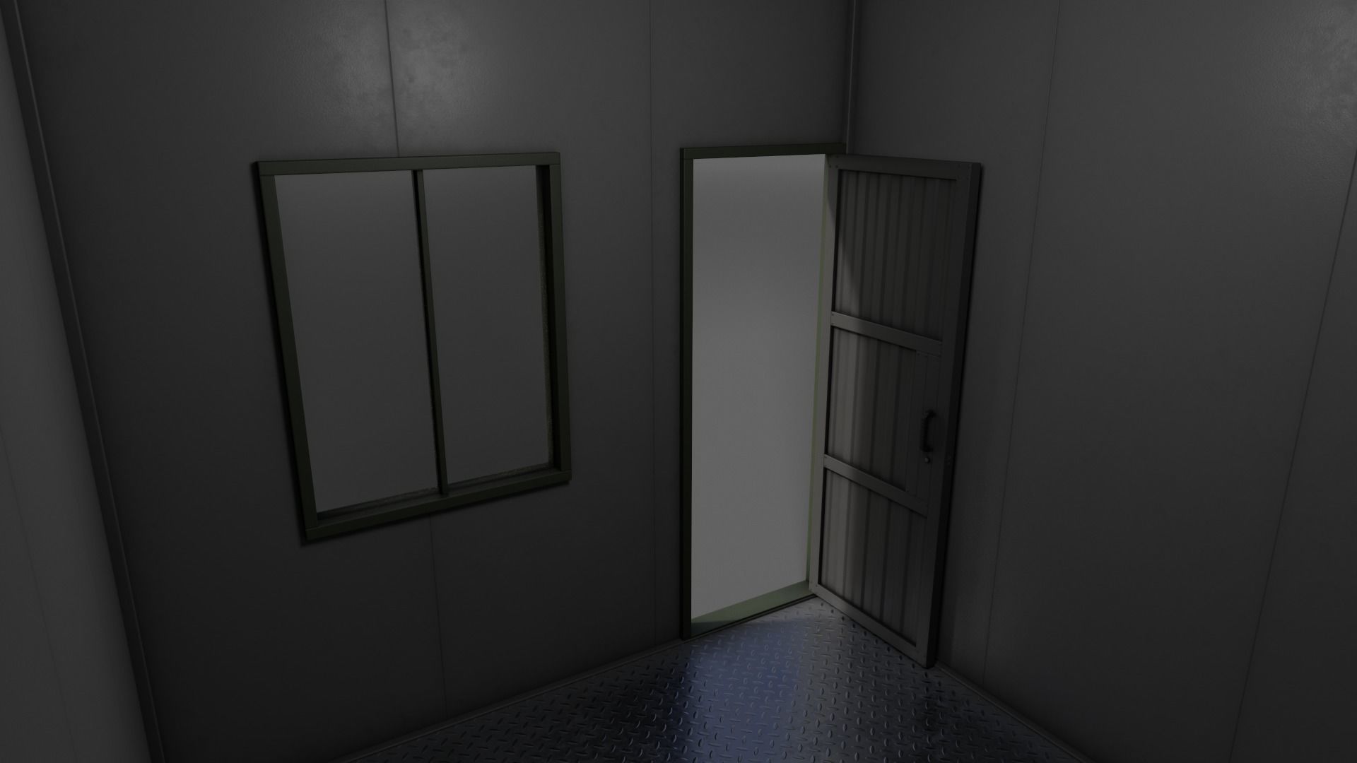 PBR Container House AC V1 Low-poly 3D model_6