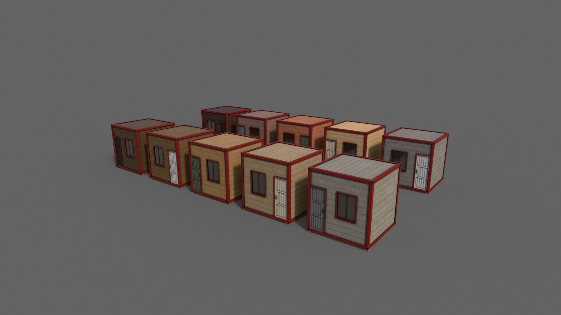 PBR Container House AC V1 Low-poly 3D model_13