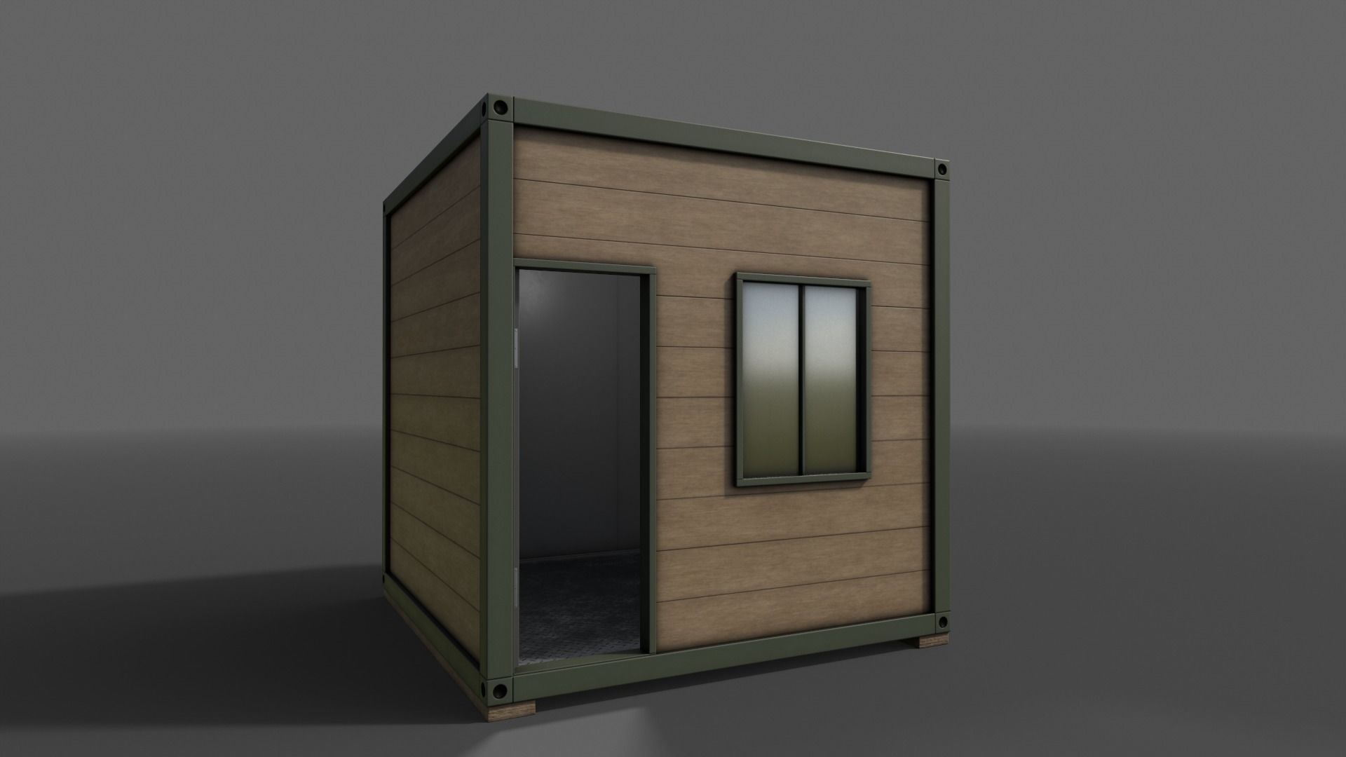 PBR Container House AC V1 Low-poly 3D model_2